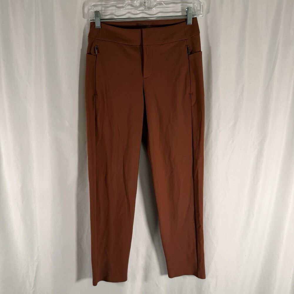 Athleta Stellar Skinny Trouser Women's 0 Petite Rust Orange Skinny Leg Stretch